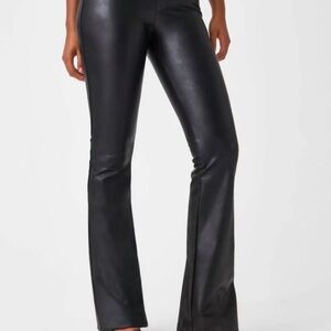 SPANX  leather lime  Flare Pants likenew